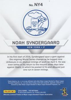 2016 Panini The National - New York Baseball #NY4 Noah Syndergaard Back