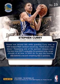 2016 Panini The National VIP #19 Stephen Curry Back