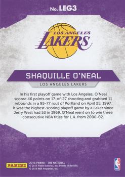 2016 Panini The National - Legends #LEG3 Shaquille O'Neal Back