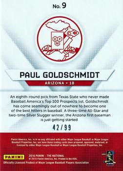 2016 Panini The National - Hyperplaid Thick #9 Paul Goldschmidt Back