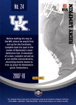 2016 Panini Kentucky Wildcats #24 Ricky Lumpkin Back