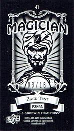 2016 Upper Deck Goodwin Champions - Black Metal Magician Minis #41 Zack Test Back