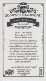 2016 Upper Deck Goodwin Champions - Canvas Minis #56 John Havlicek Back