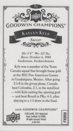 2016 Upper Deck Goodwin Champions - Canvas Minis #87 Kaylyn Kyle Back