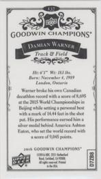 2016 Upper Deck Goodwin Champions - Canvas Minis #137 Damian Warner Back