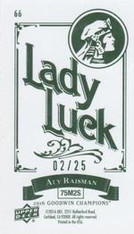 2016 Upper Deck Goodwin Champions - Cloth Lady Luck Minis #66 Aly Raisman Back