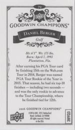 2016 Upper Deck Goodwin Champions - Minis #79 Daniel Berger Back