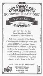 2016 Upper Deck Goodwin Champions - Minis #87 Kaylyn Kyle Back