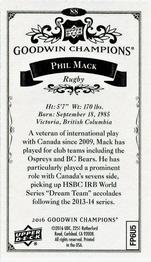 2016 Upper Deck Goodwin Champions - Minis #88 Phil Mack Back