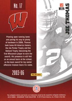 2015 Panini Wisconsin Badgers #17 Joe Thomas Back