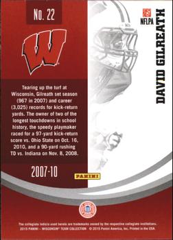 2015 Panini Wisconsin Badgers #22 David Gilreath Back