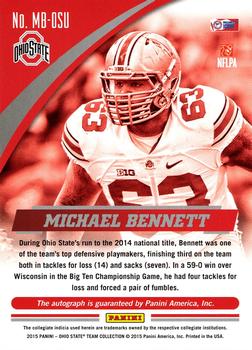 2015 Panini Ohio State Buckeyes - Autographs #MB-OSU Michael Bennett Back