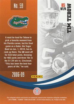 2015 Panini Florida Gators #59 Tim Tebow Back