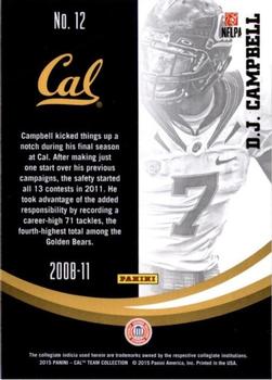 2015 Panini California Golden Bears #12 D.J. Campbell Back
