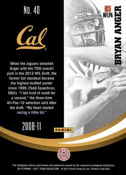 2015 Panini California Golden Bears #40 Bryan Anger Back