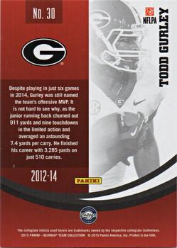 2015 Panini Georgia Bulldogs #30 Todd Gurley Back