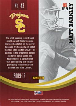 2015 Panini USC Trojans #43 Matt Barkley Back
