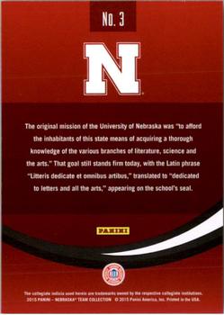 2015 Panini Nebraska Cornhuskers #3 Nebraska - Official University Seal Back