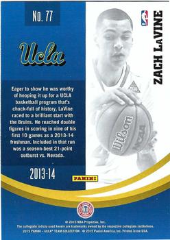 2015 Panini UCLA Bruins #77 Zach LaVine Back