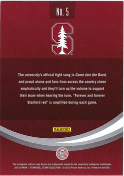 2015 Panini Stanford Cardinal #5 Stanford Fight Song/Battle Cry Back