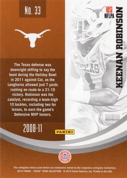 2015 Panini Texas Longhorns #33 Keenan Robinson Back