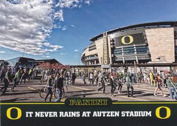 2015 Panini Oregon Ducks #10 It Never Rains at Autzen Stadium Front