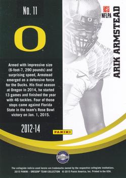 2015 Panini Oregon Ducks #11 Arik Armstead Back