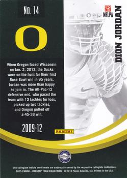 2015 Panini Oregon Ducks #14 Dion Jordan Back