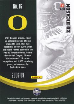 2015 Panini Oregon Ducks #16 Ed Dickson Back