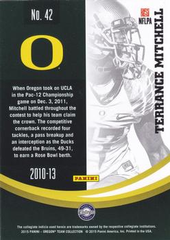 2015 Panini Oregon Ducks #42 Terrance Mitchell Back
