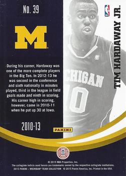 2015 Panini Michigan Wolverines #39 Tim Hardaway Jr. Back