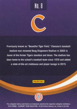 2016 Panini Clemson Tigers #8 Doug Kingsmore Stadium Back
