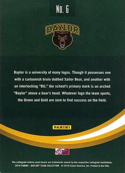 2016 Panini Baylor Bears #6 Baylor University Back