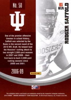 2016 Panini Indiana Hoosiers #50 Rodger Saffold Back