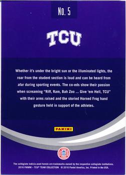 2016 Panini TCU Horned Frogs #5 Fight Song Back