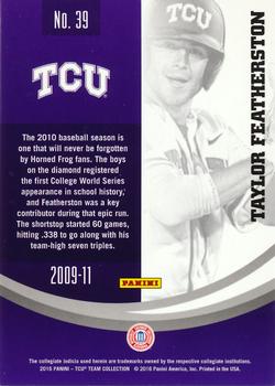 2016 Panini TCU Horned Frogs #39 Taylor Featherston Back