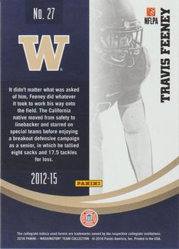 2016 Panini Washington Huskies #27 Travis Feeney Back