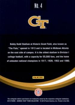 2016 Panini Georgia Tech Yellow Jackets #4 Bobby Dodd Stadium Back