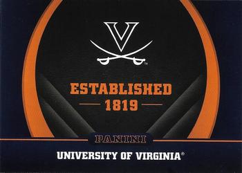 2016 Panini Virginia Cavaliers #3 Established 1819 Front