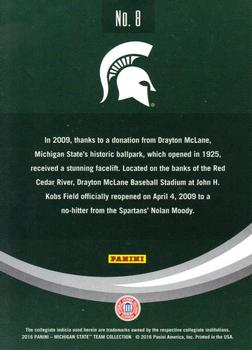 2016 Panini Michigan State Spartans #8 Drayton McLane Baseball Stadium Back