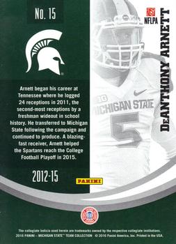 2016 Panini Michigan State Spartans #15 DeAnthony Arnett Back