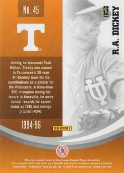 2016 Panini Tennessee Volunteers #45 R.A. Dickey Back