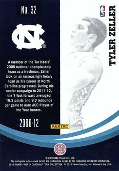 2016 Panini North Carolina Tar Heels #32 Tyler Zeller Back