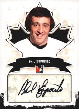 2011 In The Game Canadiana - Autographs Black #A-PE2 Phil Esposito Front