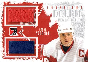 2011 In The Game Canadiana - Double Memorabilia Silver #DM-01 Steve Yzerman Front