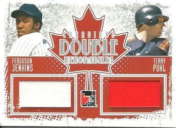 2011 In The Game Canadiana - Double Memorabilia Silver #DM-14 Ferguson Jenkins / Terry Puhl Front