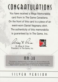 2011 In The Game Canadiana - Mega Memorabilia Silver #MM-38 Daniel Negreanu Back