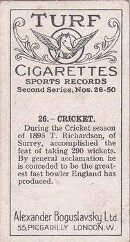 1925 Sports Records #26 Cricket Back