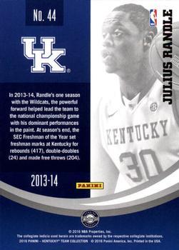 2016 Panini Kentucky Wildcats - Kentucky Gold #44 Julius Randle Back
