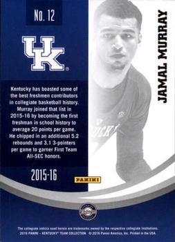 2016 Panini Kentucky Wildcats - Kentucky Silver #12 Jamal Murray Back